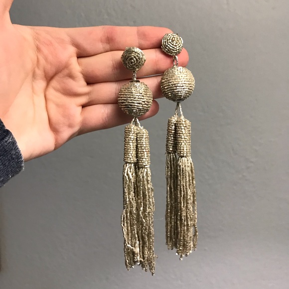 Zara Jewelry - Zara Silver Beaded Tassel Earrings